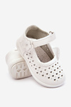 Children's high openwork ballerinas with Velcro White Jianna