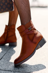 Women's Flat Heel Boots Brown Noria