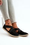 Women's Espadrilles with Elastic Straps Eco Suede Black Phaedrana