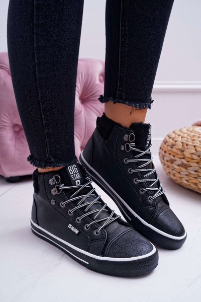 Women's Big Star High Sneakers Black Warmed EE274410