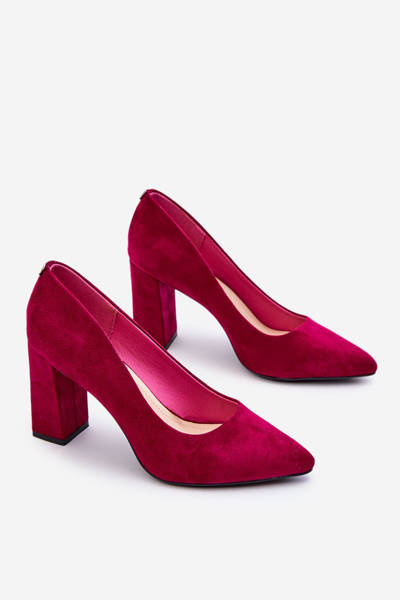 Suede Pumps On A Block Heel Sergio Leone PB216 Fuchsia