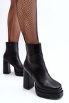 Women's High Heeled and Platformed Boots Black Sandstra