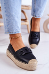 Espadryle Klasyczne Pleciona Platforma Czarne Julianne