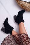 Women's Heeled Boots Suede Black Gomen
