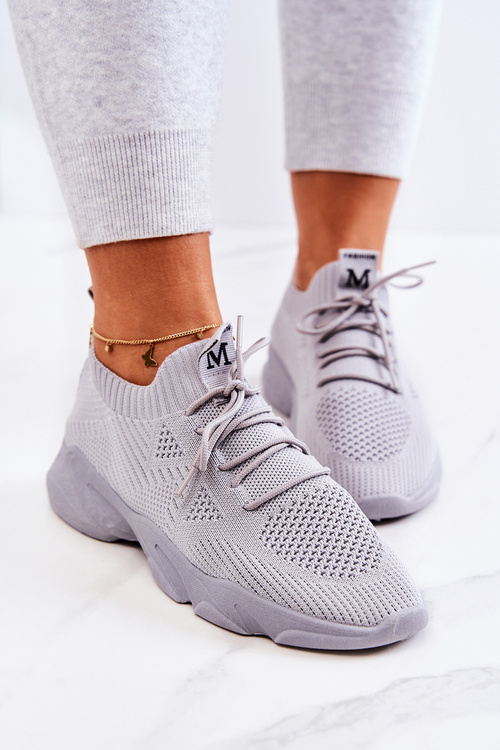 Sneakersy Buty Sportowe Skarpetkowe Szare Nolene