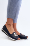 Women's Pumps with Eco Leather Decoration Navy Blue Biolita