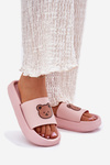 Women's Foam Slippers With Bear Pink Lalon
