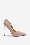 Golden Glittery High Heels Tiberona