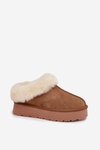 Leather Suede Snow Boots for Women with Fur Camel Mivelle