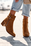Suede Boots With Buckle Heel Brown Bronte