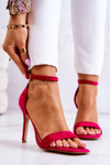Women's Sandals On A High Heel Suede Fuchsia Massimo