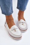 Women's White Platform Moccasins Railav