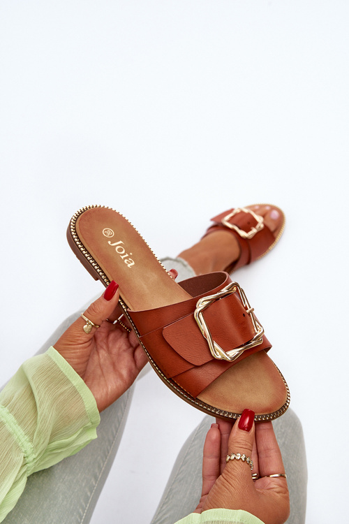 Women's sandals with strap and buckle Camel Opahiri