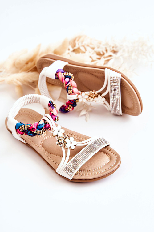 Children's Slip On Sandals White Sammi