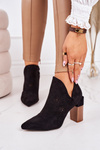 Openwork Boots On A Block Heel Black Michelle