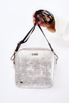 Leather Messenger Bag With Heart GOE ZNJ014 Silver