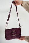 Leather Suede Small Bag Purple Jessel