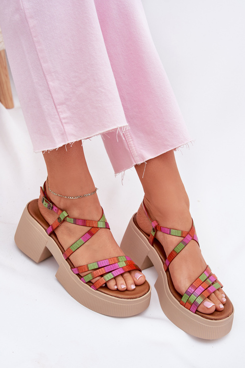 Ladies Leather Sandals Maciejka 06990-39 Multicolor