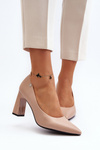 Court Shoes with Block Heels in Beige Giseleni