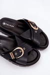 Platform Sandals With Buckle Black Honavia