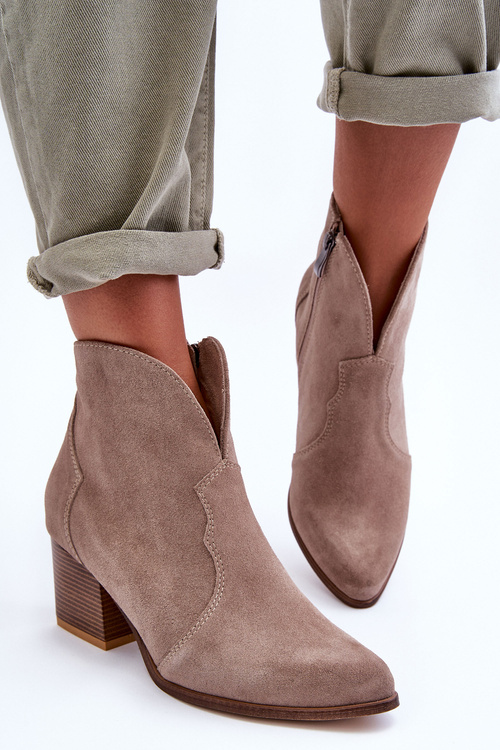 Suede Cowboy Boots Lewski EV28 Beige