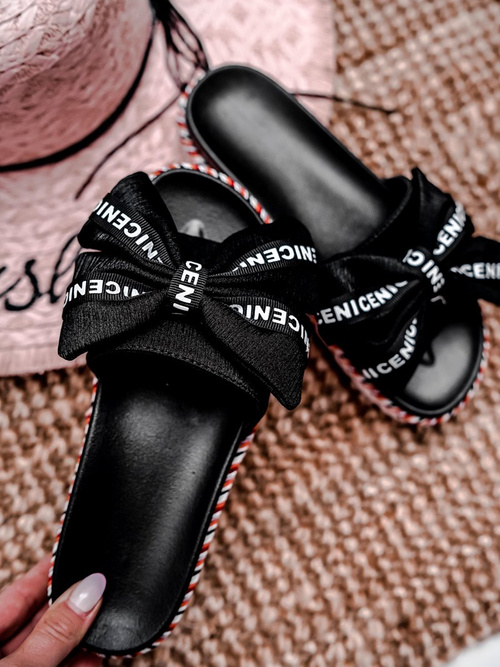 Women's Flip-Flops With Bowtie Black Tarela
