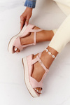 Braided Wedge Sandals Pink Graciosa