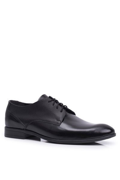 Men's Elegant Bednarek Leather Half Boots Black Yantar
