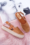 Espadryle Damskie Zamszowe Na Platformie Camel Parteno