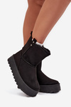 Women's Snow Boots On Platform With Fur Black Evelira