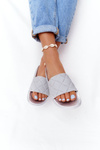 Women's Rubber Slippers Grey-Silver Let's Swim