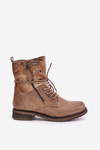 Women's Insulated Work Boots with Zipper Dark Beige Liletta