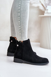 Insulated Low Chelsea Boots With Zipper Eco Suede Black Telluara