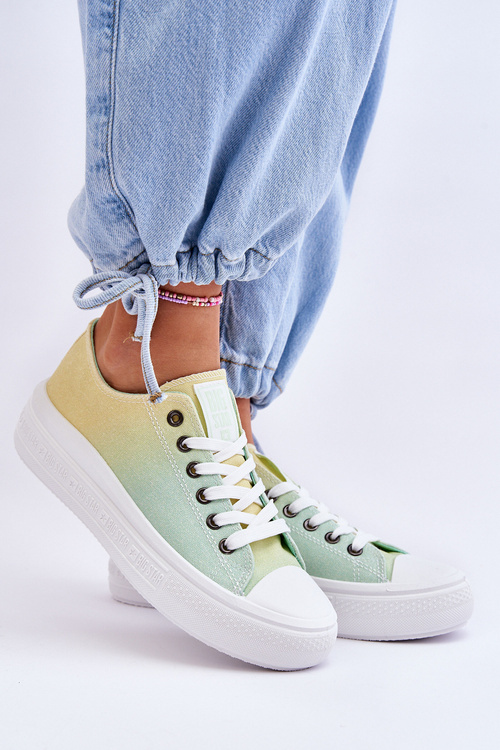 Low Platform Sneakers Big Star LL274A186 Yellow-Green