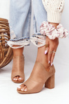Spring Suede Boots On A Block Heel Vinceza 21-17095 Beige