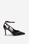 Patent leather high heels from eco leather black Fionnel