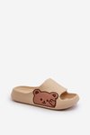 Light Foam Slippers With Bear Beige Relief
