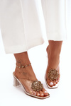 Transparent Stiletto Heels with Ornament Golden SBarski MR1037-20