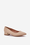 Low Heel Pumps With Pointed Toes Beige Terilara