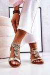 Leather Openwork Sandals Lewski 3049 Gold