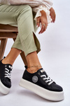 Sneakersy Buty Sportowe Damskie Czarne GOE JJ2N4127