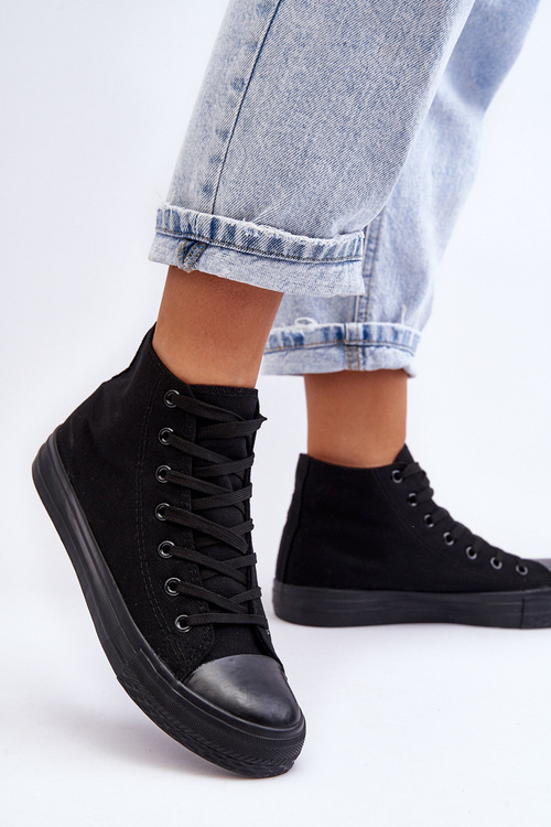 Women's Classic High Top Sneakers Black Remos