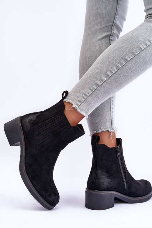 Women's Classic Suede Boots Black Metanassa