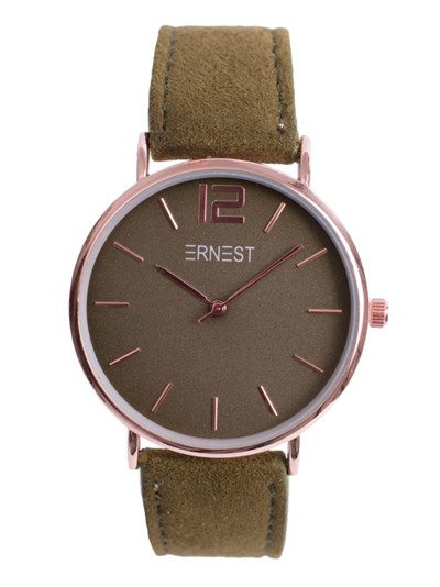 Women's Watch Ernest Manon Suede Olive Gold