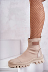 Women's fabric boots Nicole 2703 Beige
