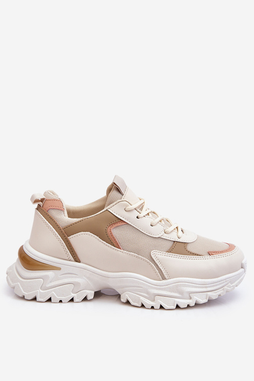 Buty Sportowe Damskie Wygodne Beżowe Alen