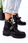 Insulated Boots With Pearls Black Perla