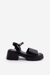 Women's sandals on chunky heel black Dottiassa