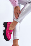 Zazoo 20164 Women's Genuine Leather Loafers Fuchsia