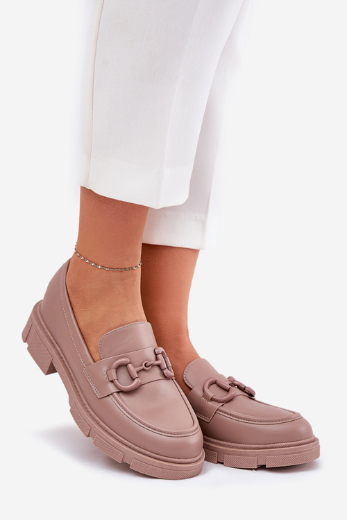 Ladies Moccasins Eco Leather With Decorative Detail Khaki Seftass